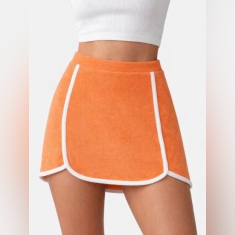 Hollister Orange Terry Cloth Skirt Size Small